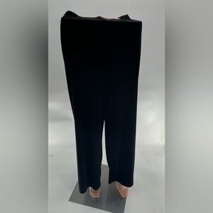 Chico's Travelers Size 2R (US L) Black Wide Leg Pants Jersey Stretch